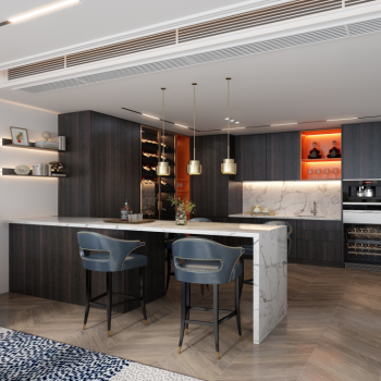 Cabinet: Stainless Steel Wood Grain Painted Flat Panel Series